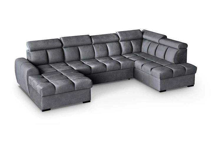 GREY moderní sedací souprava ve tvaru U s polohovacími záhlavníky