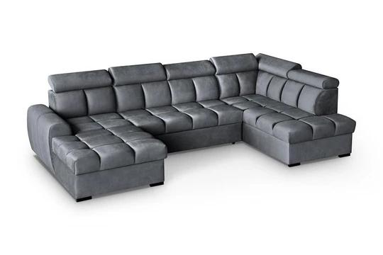 GREY moderní sedací souprava ve tvaru U s polohovacími záhlavníky