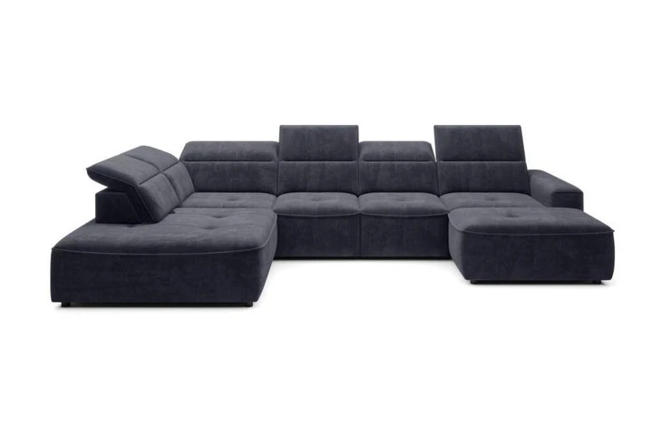 KIRA XL luxusní sedací souprava do U s elektrickým výsuvem sedáku