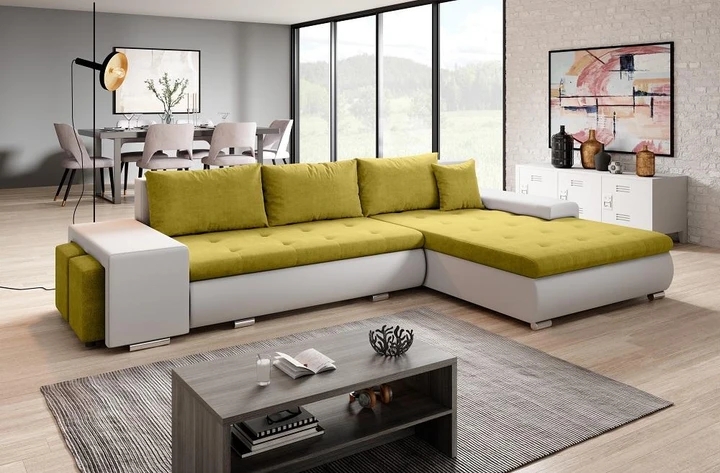 ROMEO rozkládací sedačka s úložným prostorem a dvěmi taburety