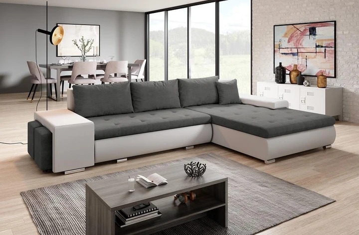 ROMEO rozkládací sedačka s úložným prostorem a dvěmi taburety