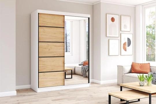 NIKOL 05 šatní skříň se zrcadlem a posuvnými dveřmi