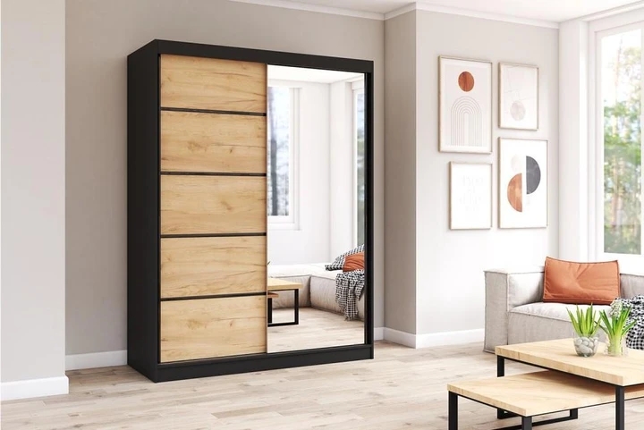 NIKOL 05 šatní skříň se zrcadlem a posuvnými dveřmi