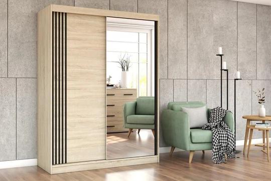 NIKOL 07 šatní skříň se zrcadlem a posuvnými dveřmi