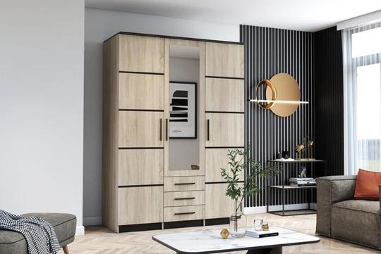 TINAS 3D I šatní skříň se zrcadlem