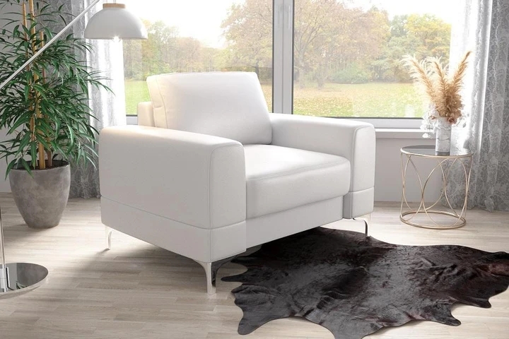 SANSA moderní křeslo v pravé kůži