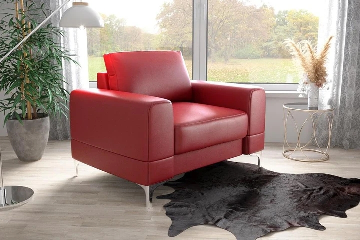 SANSA moderní křeslo v pravé kůži