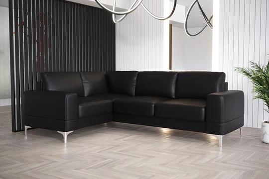 SANSA II moderní rozkládací rohová sedačka s úložným prostorem v pravé kůži