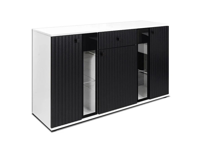 CAROL MDF III KOMODA, černá/bílá