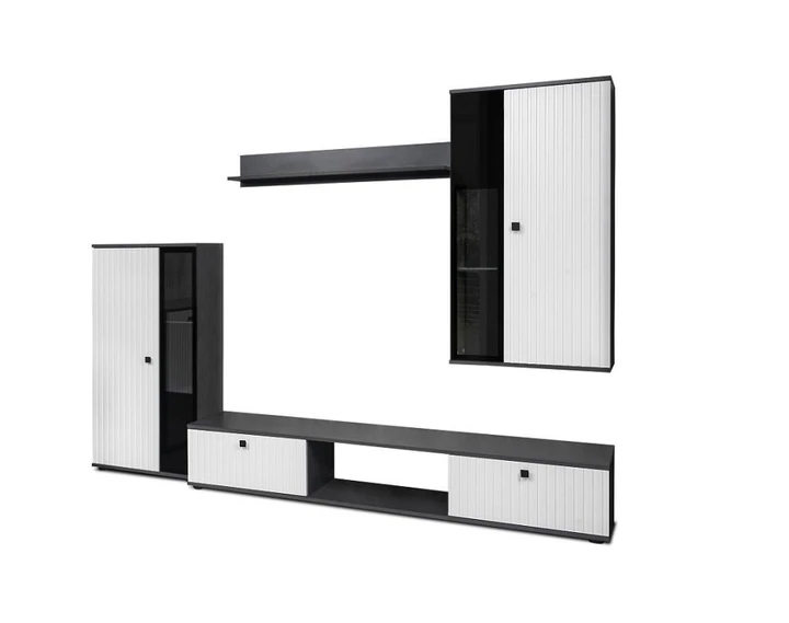 CAROL MDF VIII obývací stěna, bílá/matera