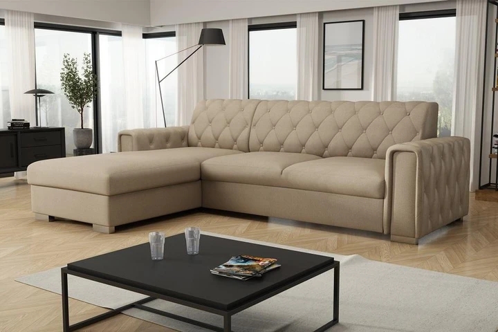 LUXURY elegantní rozkládací rohová sedačka s úložným prostorem