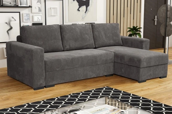 MERLIN retro rozkládací rohová sedačka s úložným prostorem