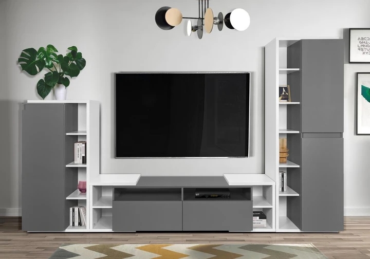 COAL obývací stěna v loft stylu, šedá