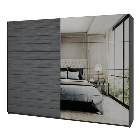 ZUZANA 3 velká šatní skříň 270 cm, dekor dub carbon