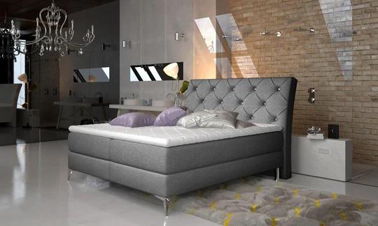 SIENNA 140x200 cm boxspring postel s dekorativním prošíváním