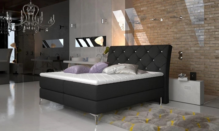 SIENNA 160x200 cm boxspring postel s dekorativním prošíváním