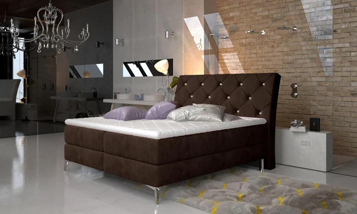 SIENNA 160x200 cm boxspring postel s dekorativním prošíváním