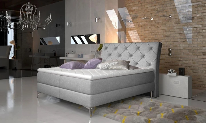 SIENNA 180x200 cm boxspring postel s dekorativním prošíváním