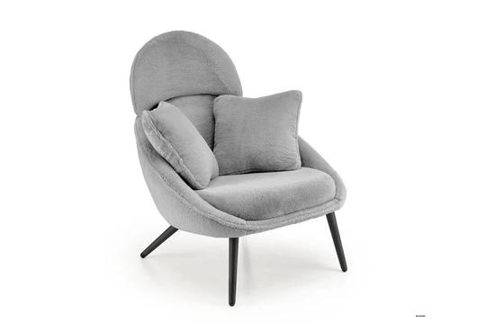 MERRY plyšové křeslo, šedé