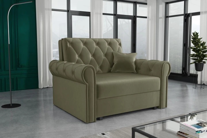 BETSY I malá rozkládací pohovka/křeslo ve vintage stylu