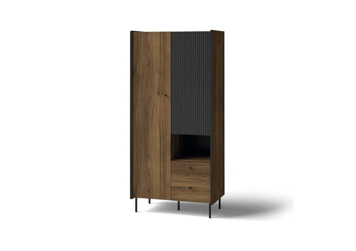 PRIVILEGE P1 skříň, dekor ořech warmia / san sebastian / černý mat