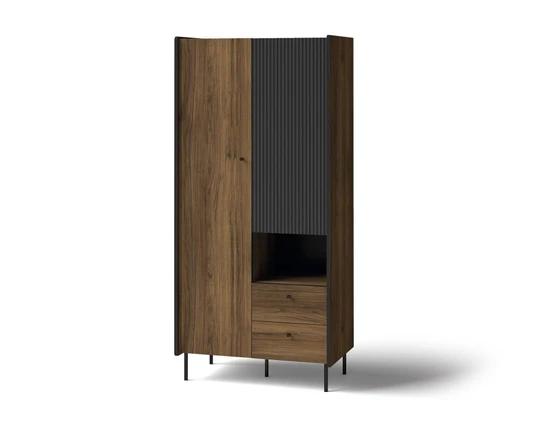 PRIVILEGE P1 skříň, dekor ořech warmia / san sebastian / černý mat