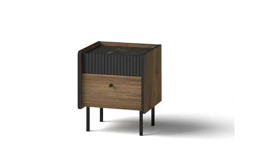 PRIVILEGE P12 noční stolek, dekor ořech warmia / san sebastian / černý mat