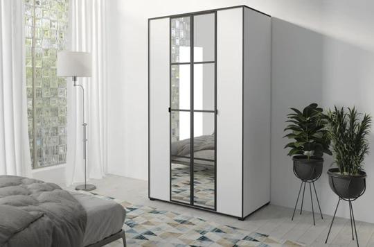 SOLNA šatní skříň 120, bílá/černá