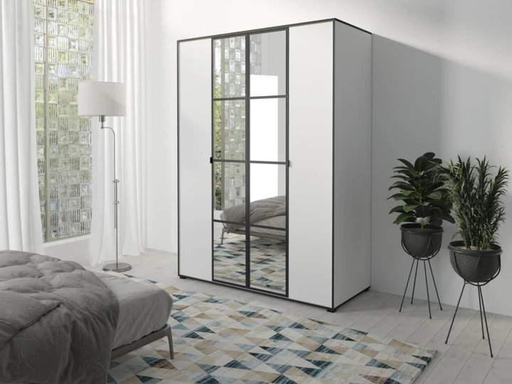 SOLNA šatní skříň 150, bílá/černá