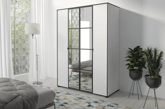 SOLNA šatní skříň 150, bílá/černá