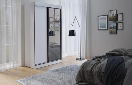 SOLNA II šatní skříň 120, bílá/černá