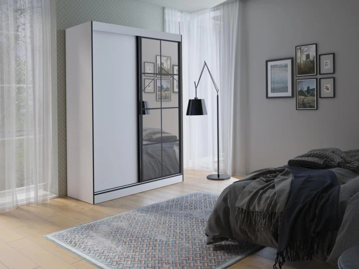 SOLNA II šatní skříň 150, bílá/černá