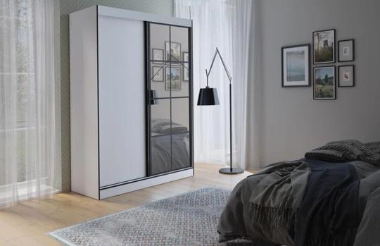 SOLNA II šatní skříň 150, bílá/černá