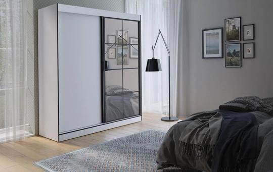 SOLNA II šatní skříň 180, bílá/černá