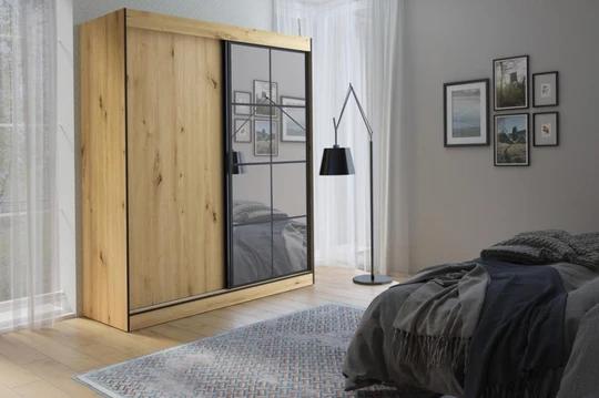 SOLNA II šatní skříň 180, dub artisan/černá