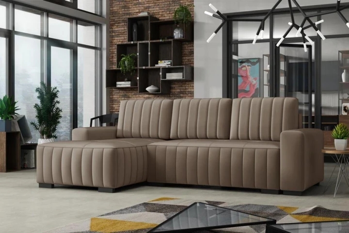 HERBERT rozkládací rohová sedačka s úložným prostorem