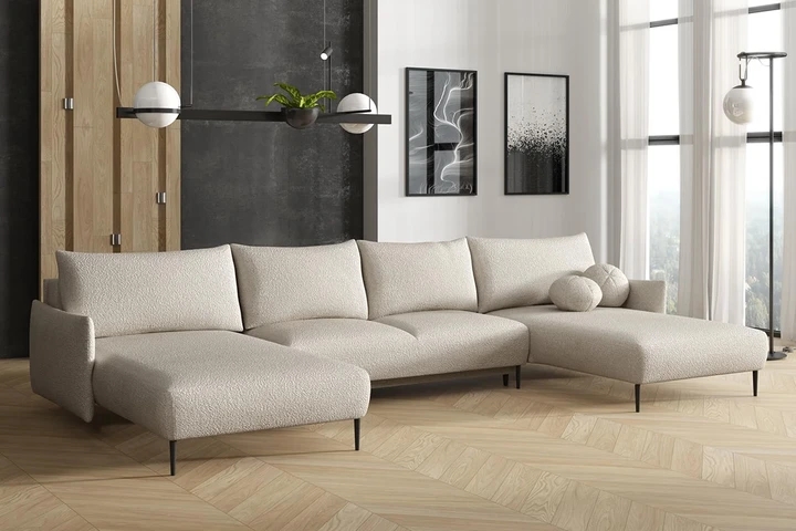 LAVEN U sedačka ve tvaru U s rozkládací funkcí a úložným prostorem