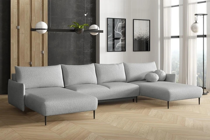 LAVEN U sedačka ve tvaru U s rozkládací funkcí a úložným prostorem