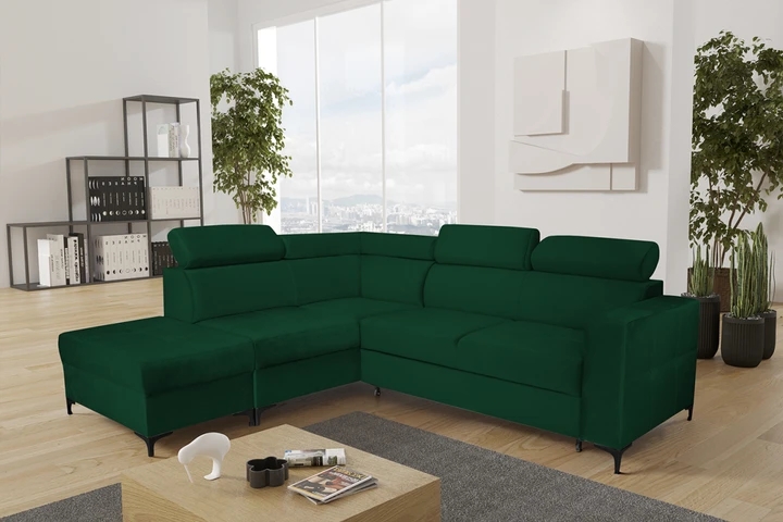 NEMO rozkládací rohová sedačka s taburetem