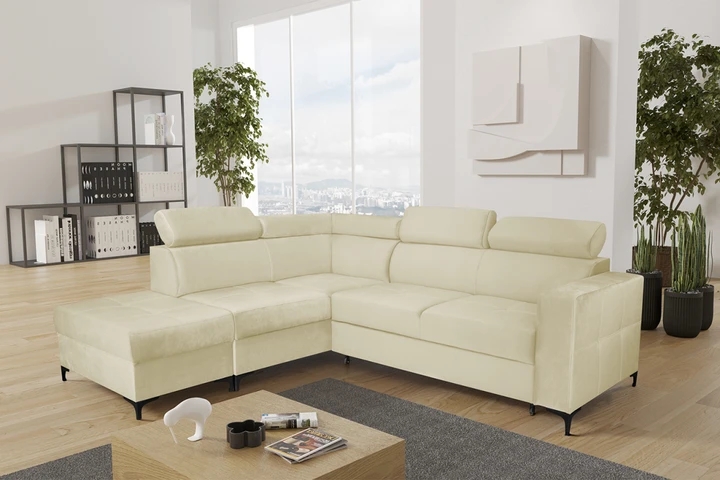 NEMO rozkládací rohová sedačka s taburetem