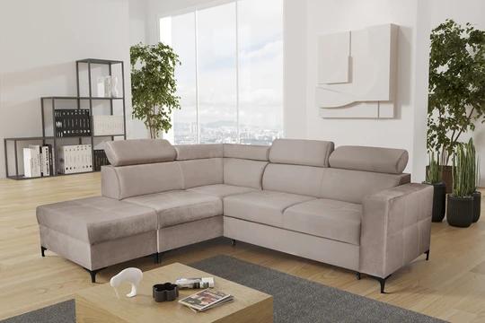 NEMO rozkládací rohová sedačka s taburetem