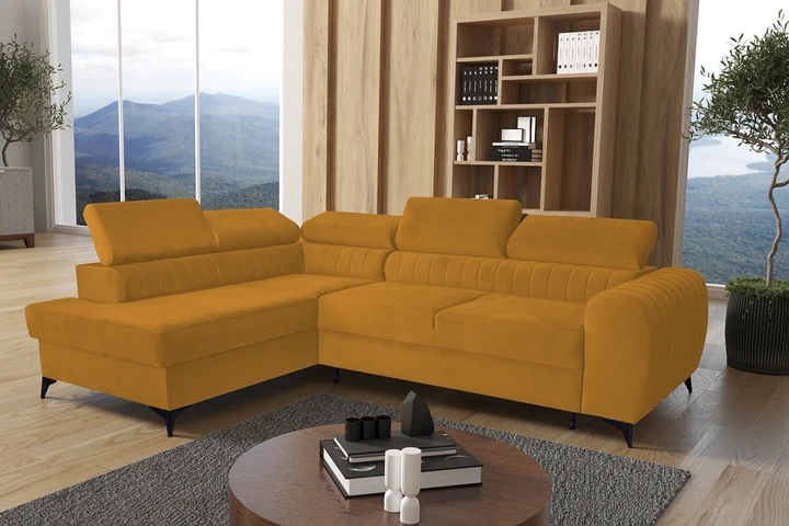 TELMA moderní rozkládací rohová sedačka s úložným prostorem