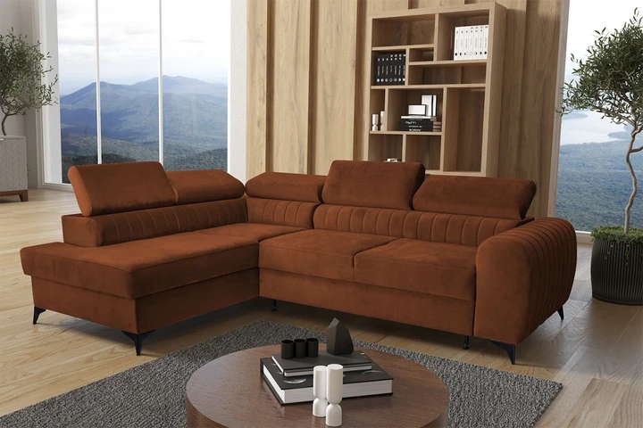 TELMA moderní rozkládací rohová sedačka s úložným prostorem