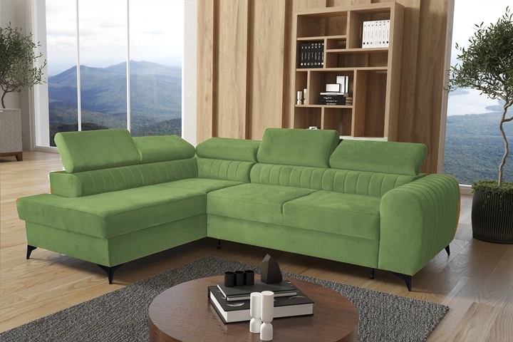 TELMA moderní rozkládací rohová sedačka s úložným prostorem