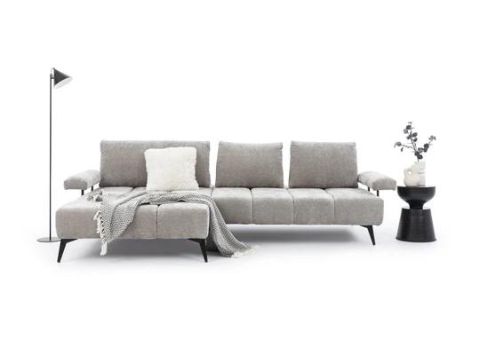 VINCENZO rohová sedací souprava s nastavitelnou hloubkou sedu a elektrickým výsuvem