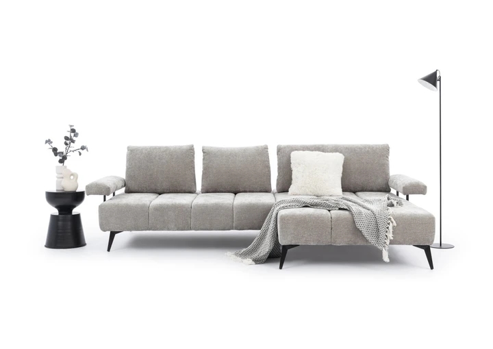 VINCENZO rohová sedací souprava s nastavitelnou hloubkou sedu a elektrickým výsuvem