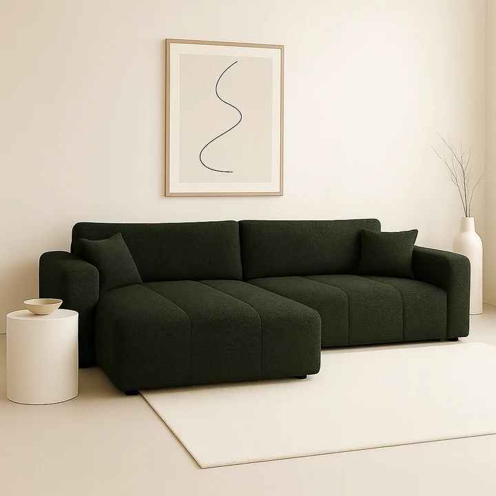 BIANCA rozkládácí rohová sedací souprava s úložným prostorem - zelená