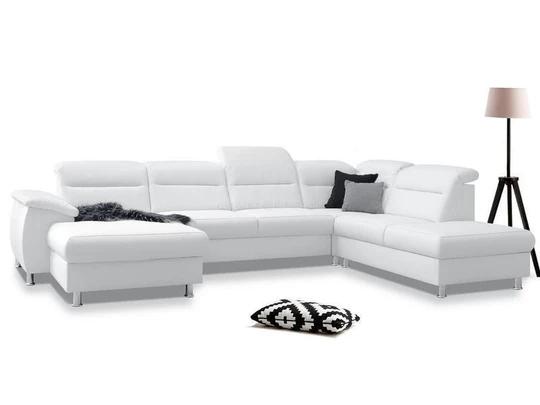 PERLA U rozkládací sedací souprava ve tvaru U s polohovacími záhlavníky