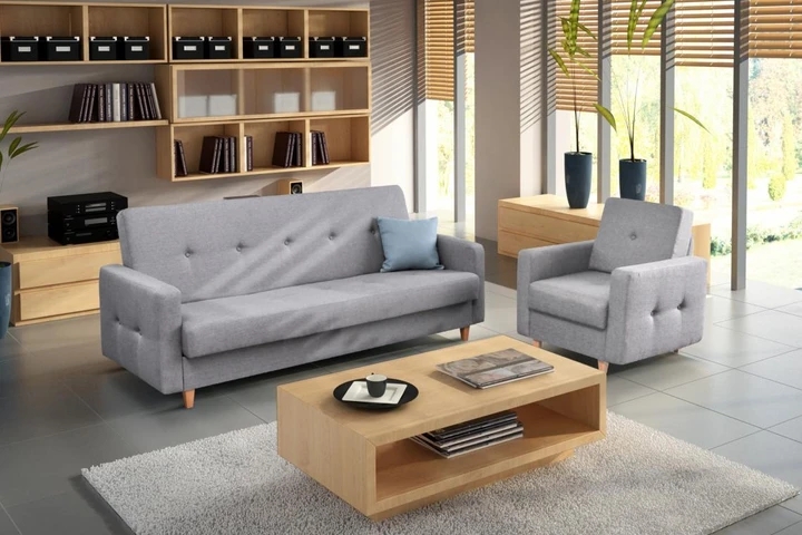 LINEA sedací souprava 3+1 ve skandinávském stylu, rozkládací