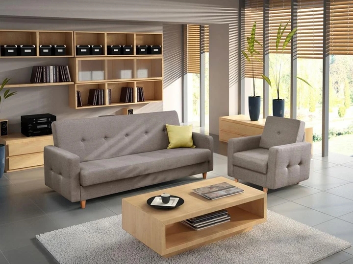 LINEA sedací souprava 3+1 ve skandinávském stylu, rozkládací